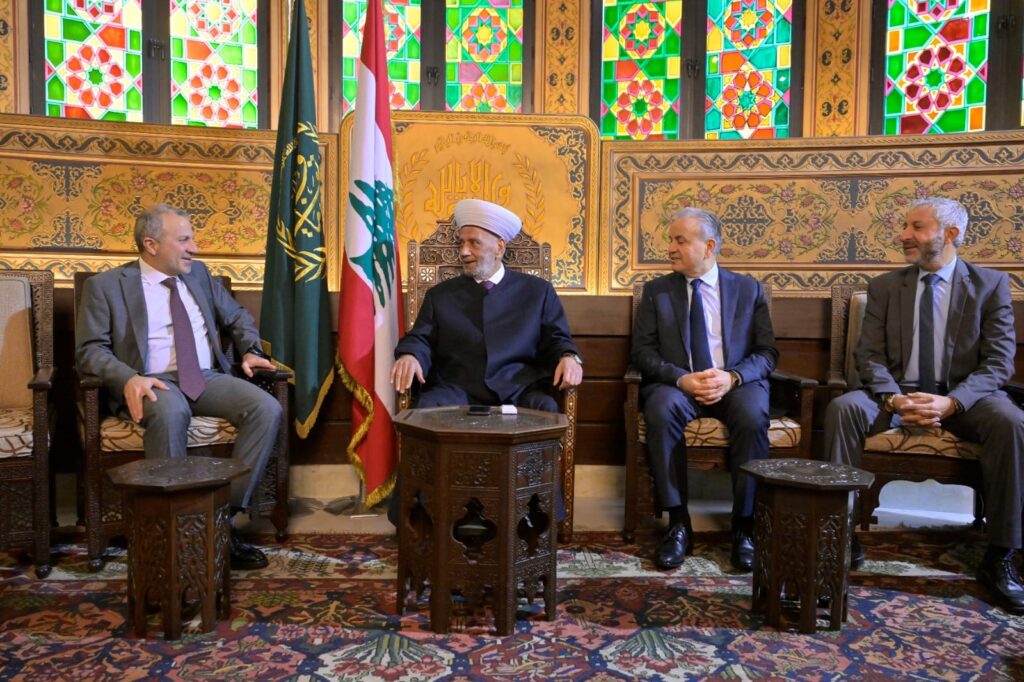 باسيل من دار الفتوى: الانتخابات الرئاسية استحقاق لبناني والتفاهم على الرئيس يحدده اللبنانيون